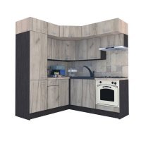 Bucatarie de Colt BIG GENA NEW DR. 190-200, Wenge / Decor K002